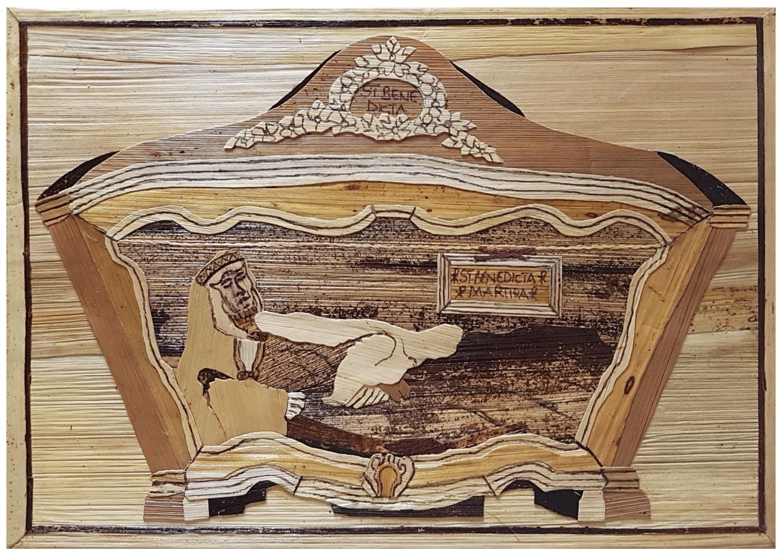 santa benedetta monacilioni legno quadro